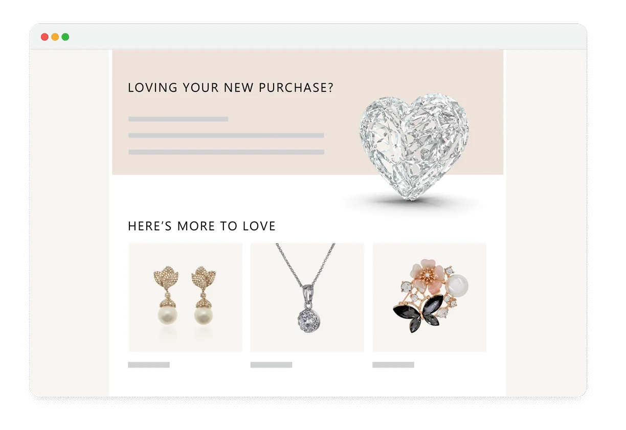 Post-purchase thank you email with personalized recommendations