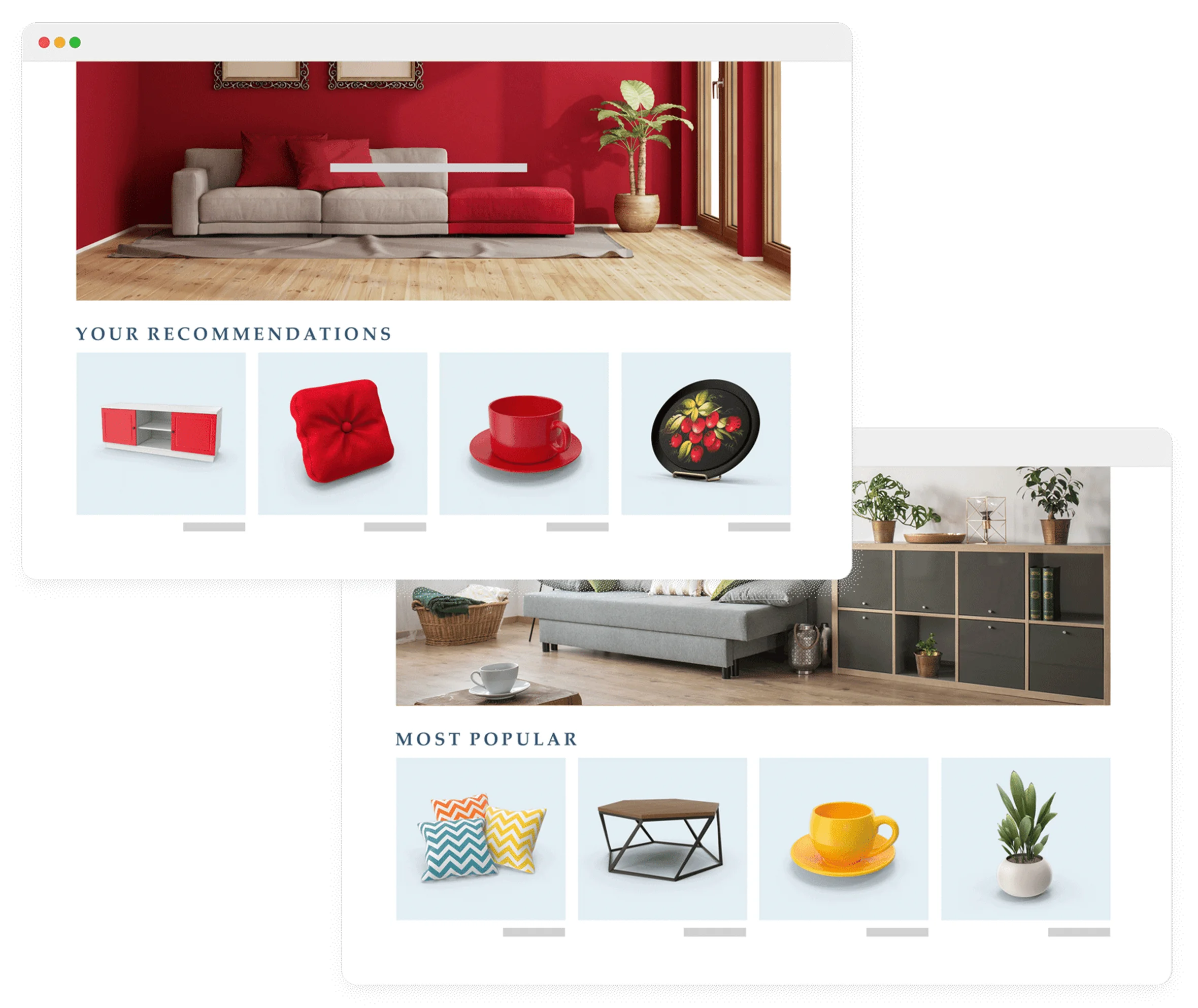 Personalized Recommendations showing tailored product suggestions